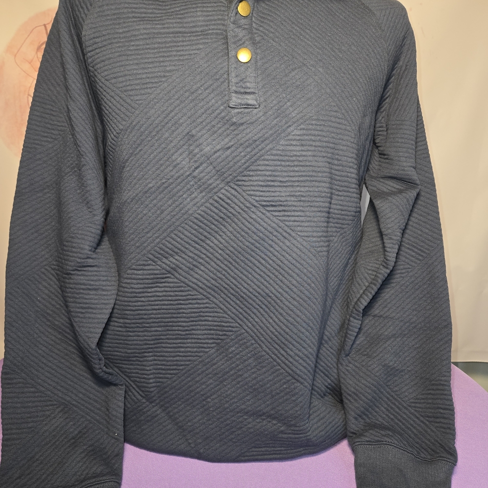 Goodfellow & Co Men's Dark Gray Textured Button Down Shirt - Picture 3 of 8